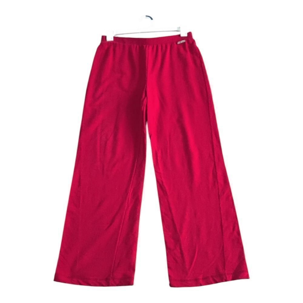 St. John Collection Red Track Pants Wide Leg Size M